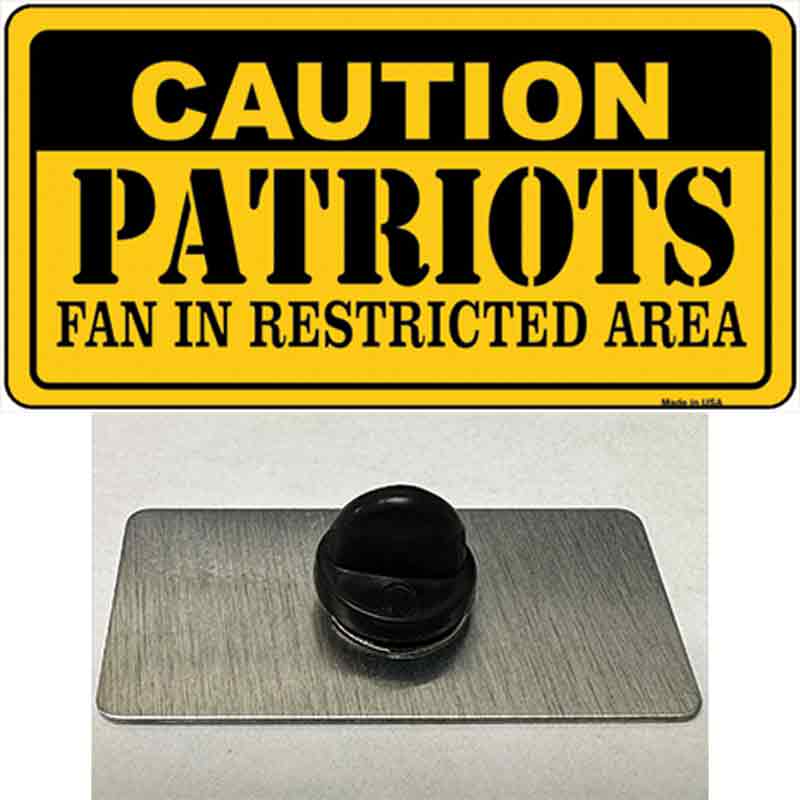 PIN-LP-2533 1.5 x 0.75 in. Caution Patriots Novelty Rectangle Metal Hat Pin