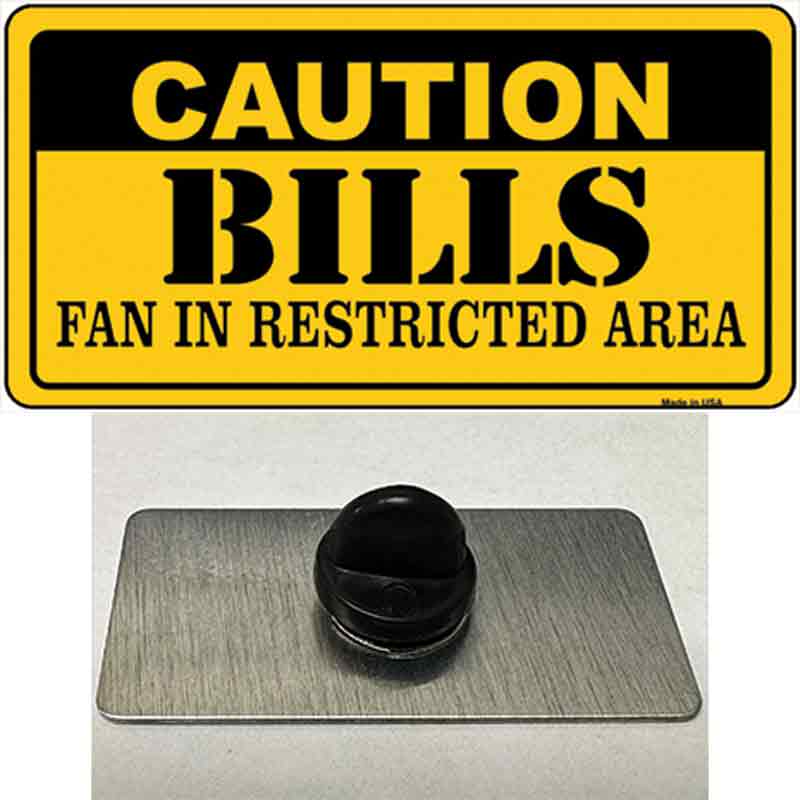 PIN-LP-2548 1.5 x 0.75 in. Caution Bills Novelty Rectangle Metal Hat Pin