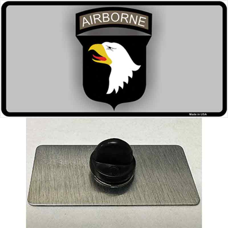 PIN-LP-2553 1.5 x 0.75 in. Airborne Eagle Novelty Rectangle Metal Hat Pin
