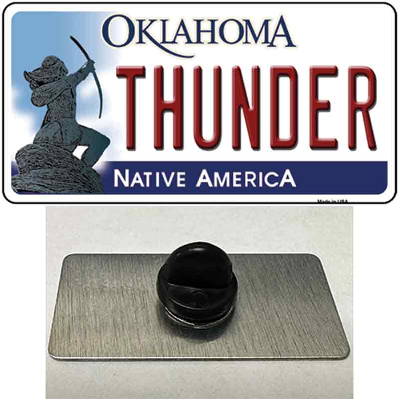 PIN-LP-2583 1.5 x 0.75 in. Thunder Oklahoma State Novelty Rectangle Metal Hat Pin