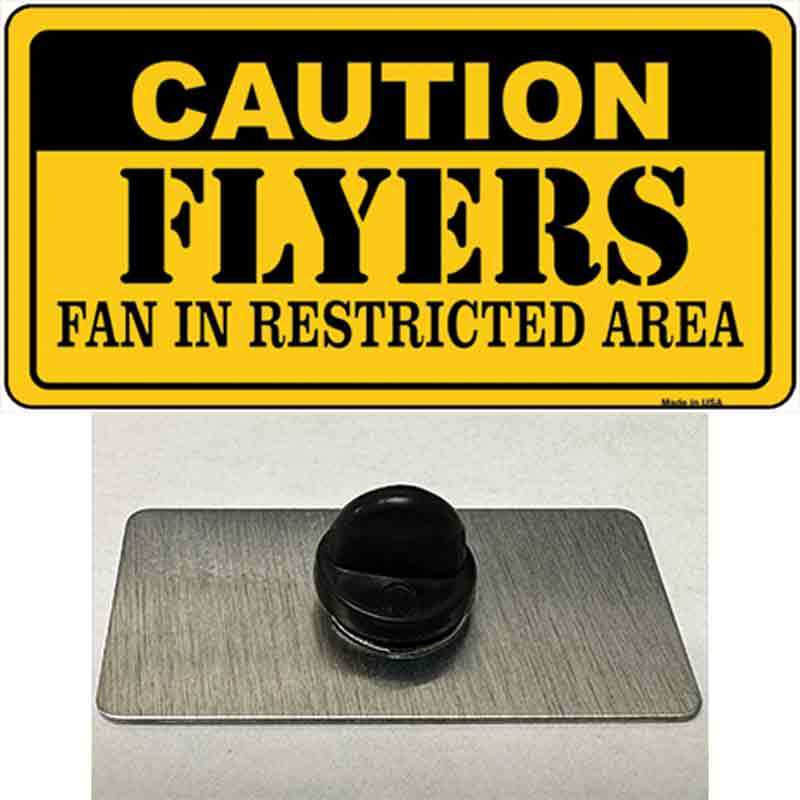 PIN-LP-2663 1.5 x 0.75 in. Caution Flyers Novelty Rectangle Metal Hat Pin