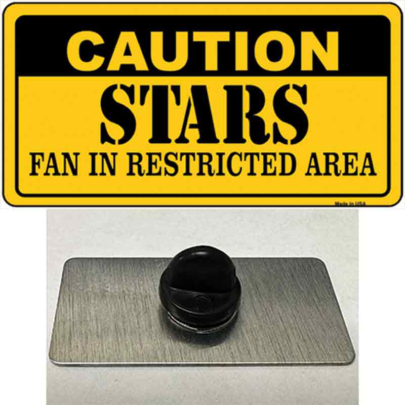 PIN-LP-2674 1.5 x 0.75 in. Caution Stars Novelty Rectangle Metal Hat Pin
