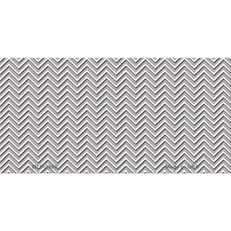 PIN-LP-2686 1.5 x 0.75 in. Grey & White Chevron Novelty Rectangle Metal Hat Pin
