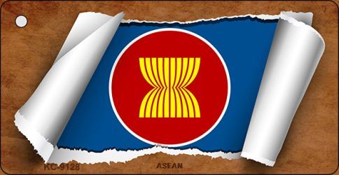 KC-9128 Asean Flag Scroll Novelty Key Chain