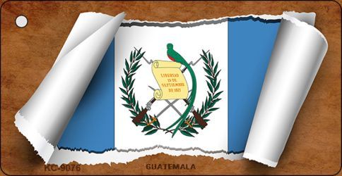 KC-9076 Guatemala Flag Scroll Novelty Key Chain