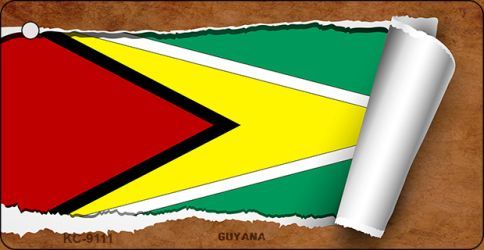 KC-9111 Guyana Flag Scroll Novelty Key Chain