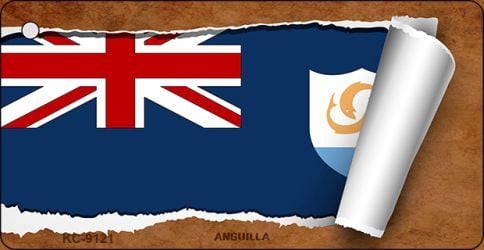 KC-9121 Anguilla Flag Scroll Novelty Key Chain