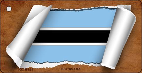 KC-9141 Botswana Flag Scroll Novelty Key Chain