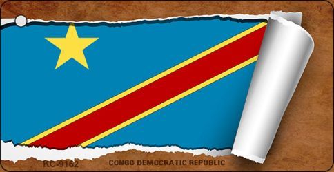 KC-9162 Congo Democratic Republic Flag Scroll Novelty Key Chain