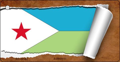 KC-9167 Djibouti Flag Scroll Novelty Key Chain