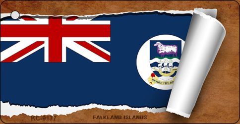KC-9177 Falkland Islands Flag Scroll Novelty Key Chain