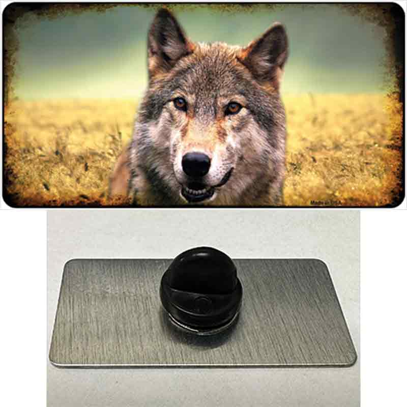 PIN-LP-1189 1.5 x 0.75 in. Wolf Novelty Rectangle Metal Hat Pin