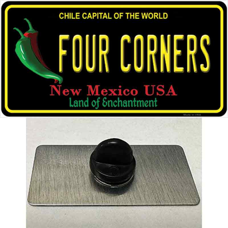 PIN-LP-12178 1.5 x 0.75 in. Four Corners Mexico Black Novelty Rectangle Metal Hat Pin