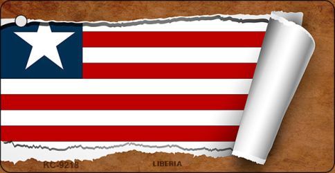 KC-9218 Liberia Flag Scroll Novelty Key Chain