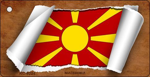 KC-9224 Macedonia Flag Scroll Novelty Key Chain