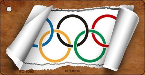 KC-9258 Olympic Flag Scroll Novelty Key Chain