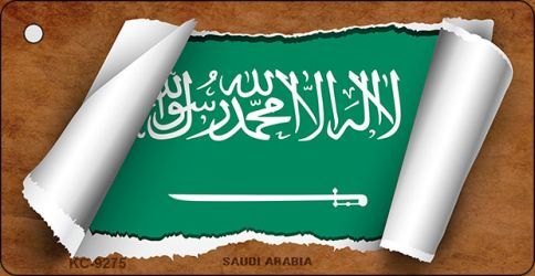 KC-9275 Saudi Arabia Flag Scroll Novelty Key Chain
