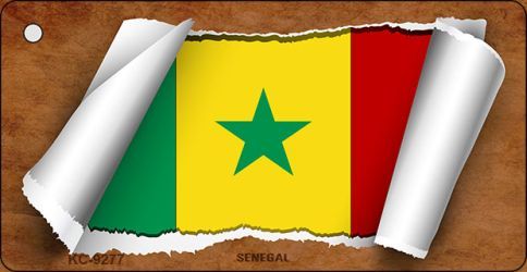 KC-9277 Senegal Flag Scroll Novelty Key Chain