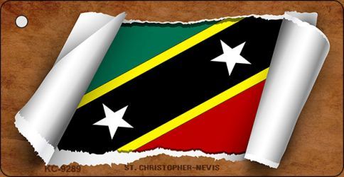 KC-9289 St. Christopher-Nevis Flag Scroll Novelty Key Chain