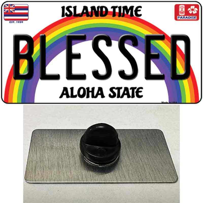 PIN-LP-12593 1.5 x 0.75 in. Blessed Hawaii Novelty Rectangle Metal Hat Pin
