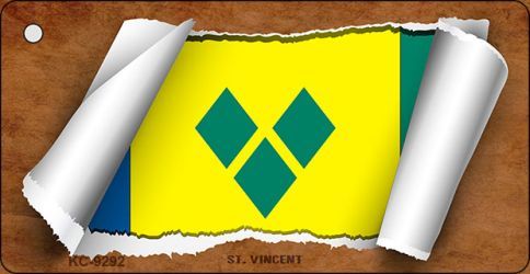 KC-9292 St. Vincent Flag Scroll Novelty Key Chain