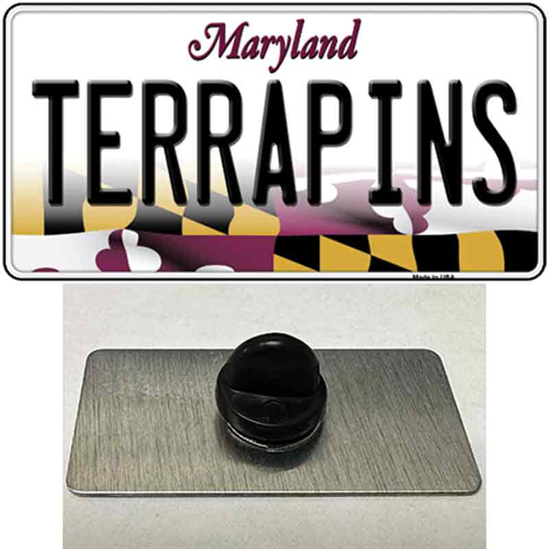PIN-LP-12805 1.5 x 0.75 in. Terrapins Novelty Rectangle Metal Hat Pin Tag