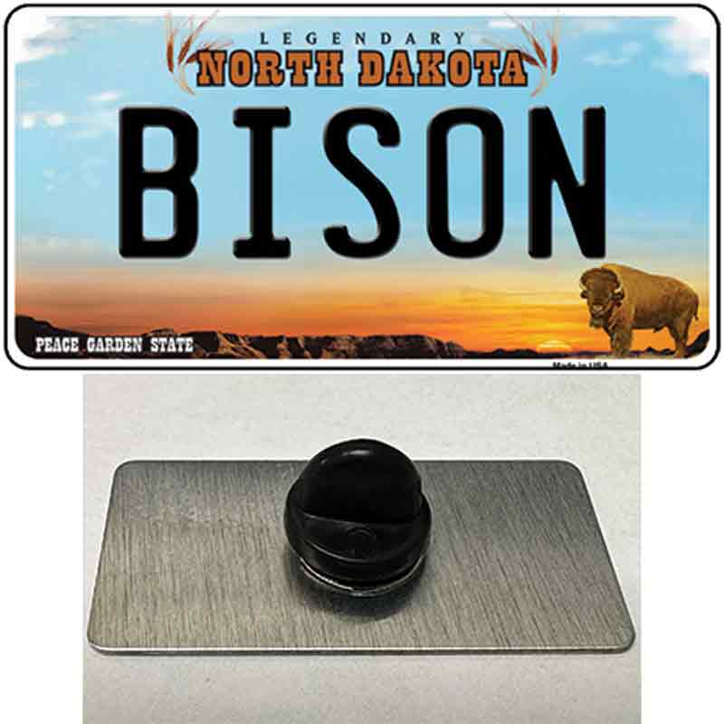 PIN-LP-12954 1.5 x 0.75 in. Bison Novelty Rectangle Metal Hat Pin