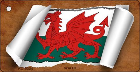 KC-9324 Wales Flag Scroll Novelty Key Chain