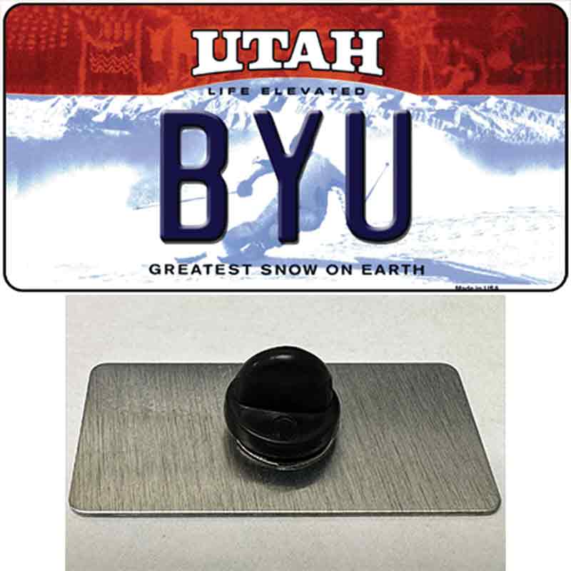 PIN-LP-13065 1.5 x 0.75 in. BYU Novelty Rectangle Metal Hat Pin