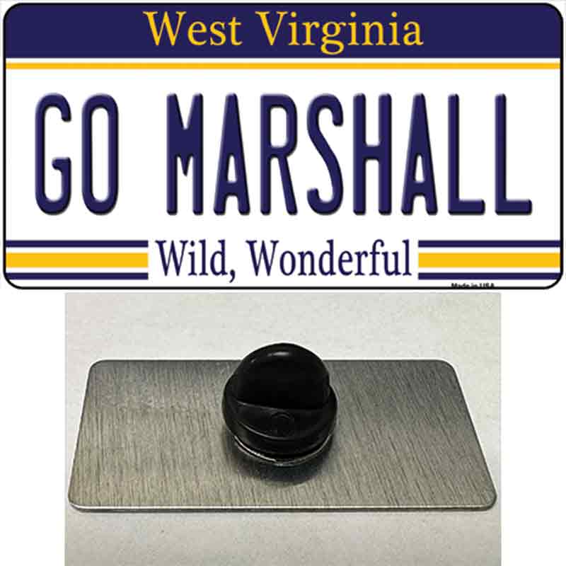 PIN-LP-13105 1.5 x 0.75 in. Go Marshall Novelty Rectangle Metal Hat Pin