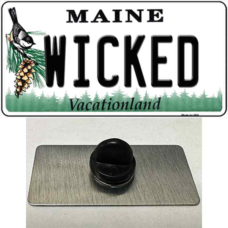 PIN-LP-13148 1.5 x 0.75 in. Wicked Maine Novelty Rectangle Metal Hat Pin -  Smart Blonde