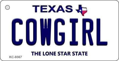 KC-9367 Cowgirl Texas Background Novelty Key Chain