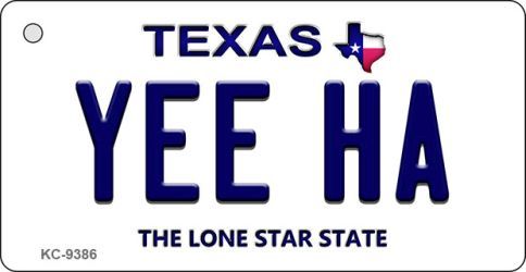 KC-9386 Yee Ha Texas Background Novelty Key Chain