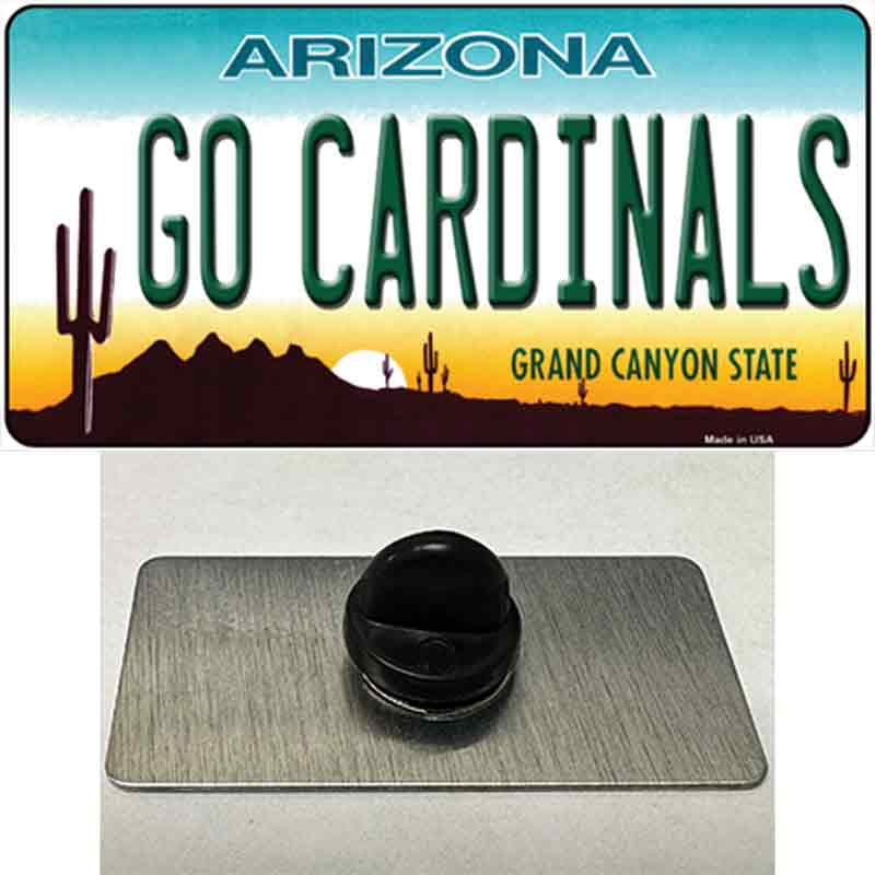 PIN-LP-13313 1.5 x 0.75 in. Go Cardinals Novelty Rectangle Metal Hat Pin Tag -  Smart Blonde