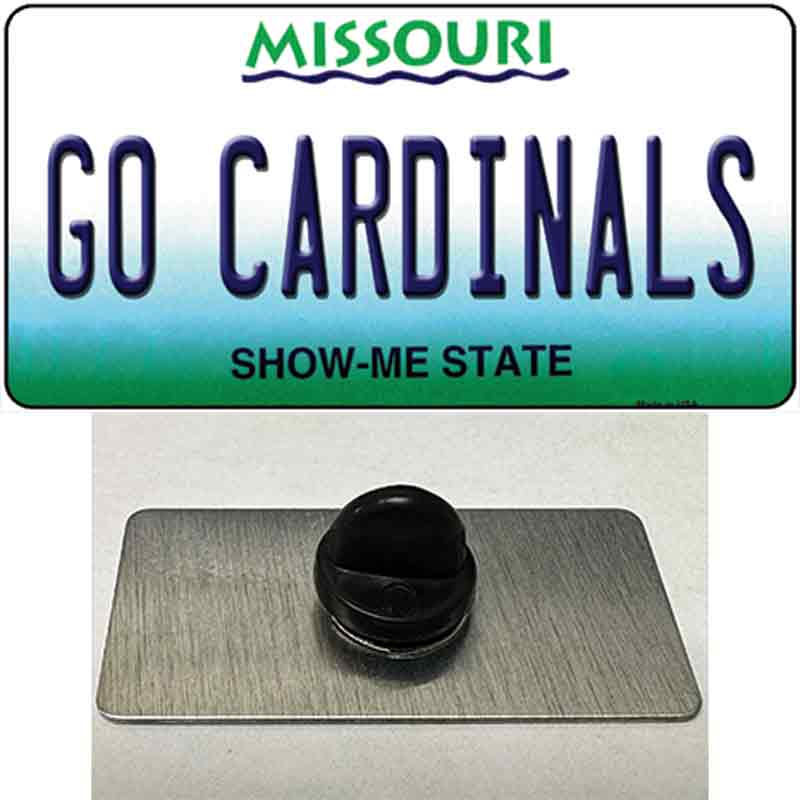 PIN-LP-13433 1.5 x 0.75 in. Missouri Plate Go Cardinals Novelty Rectangle Metal Hat Pin Tag -  Smart Blonde
