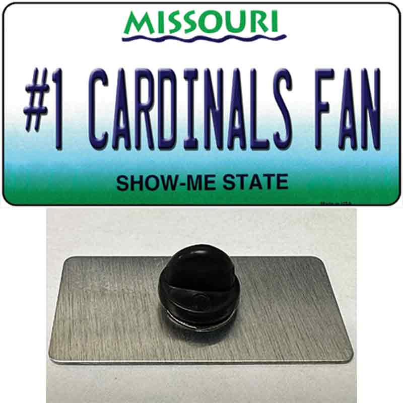 PIN-LP-13434 1.5 x 0.75 in. Number 1 Cardinals Fan Missouri Novelty Rectangle Metal Hat Pin Tag -  Smart Blonde