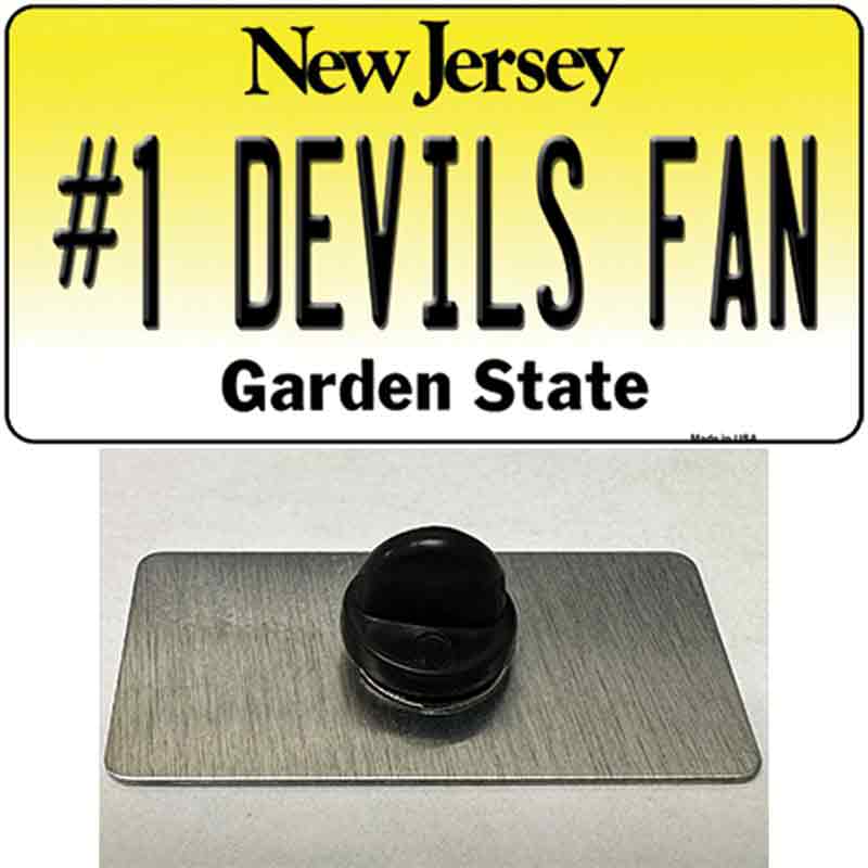 PIN-LP-13446 1.5 x 0.75 in. Number 1 Devils Fan Novelty Rectangle Metal Hat Pin Tag