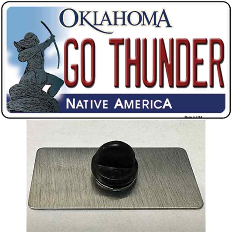 PIN-LP-13485 1.5 x 0.75 in. Go Thunder Novelty Rectangle Metal Hat Pin Tag