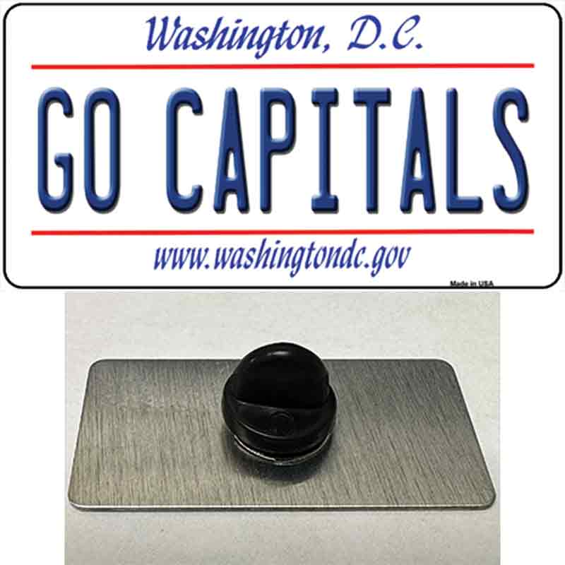 PIN-LP-13541 1.5 x 0.75 in. Go Capitals Novelty Rectangle Metal Hat Pin Tag
