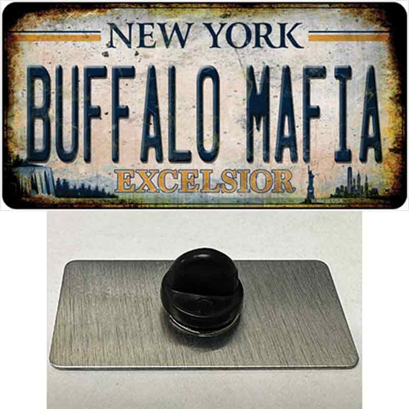 PIN-LP-13841 1.5 x 0.75 in. Buffalo Mafia Excelsior   York Rusty Novelty Rectangle Metal Hat Pin Tag