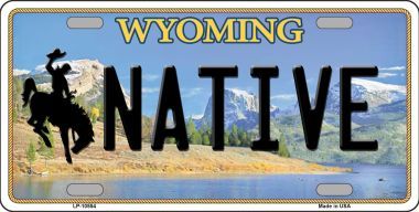 LP-10554 Native Wyoming Background Metal Novelty License Plate