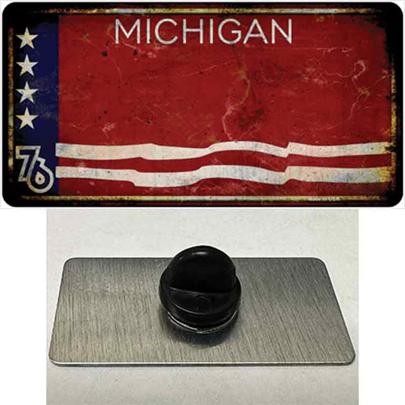 PIN-LP-14141 1.5 x 0.75 in. Rusty Michigan Bicentennial 76 Novelty Rectangle Metal Hat Pin