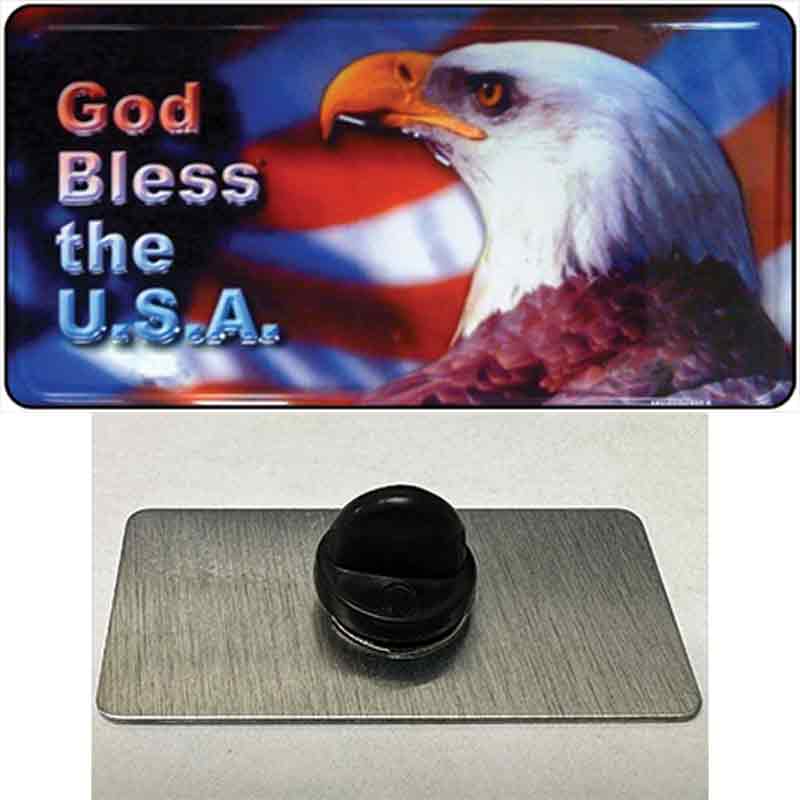 PIN-LP-151 1.5 x 0.75 in. God Bless USA Eagle Novelty Rectangle Metal Hat Pin