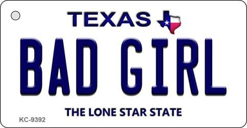 KC-9392 Bad Girl Texas Background Novelty Key Chain