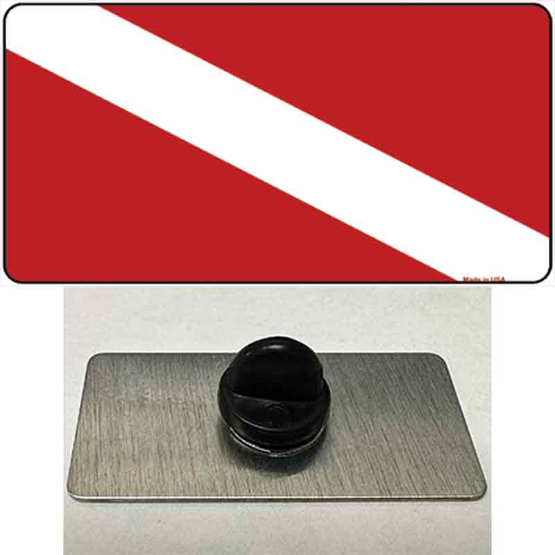 PIN-LP-082 1.5 x 0.75 in. Diving Flag Novelty Rectangle Metal Hat Pin