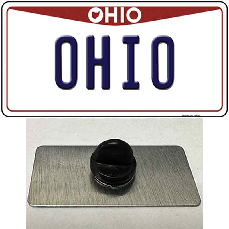 PIN-LP-10065 1.5 x 0.75 in. Ohio Maroon Novelty Rectangle Metal Hat Pin