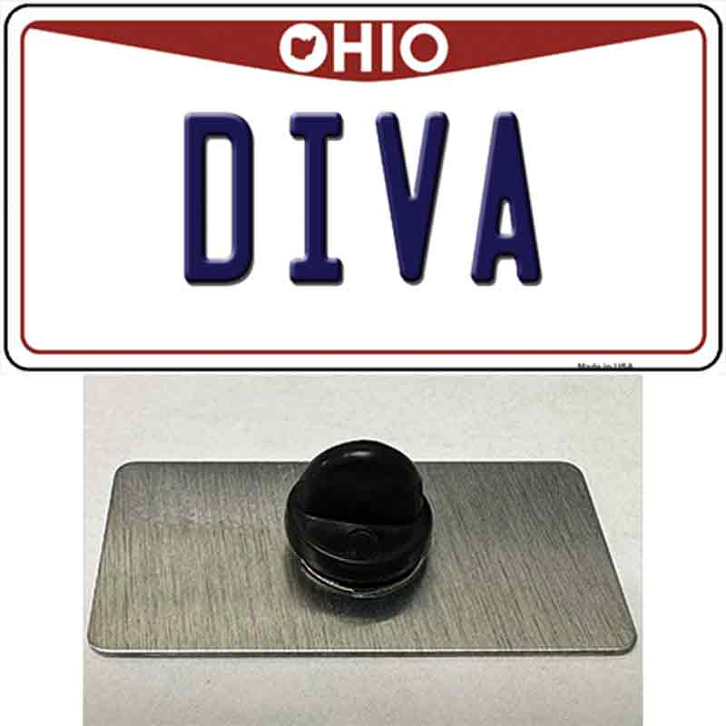 PIN-LP-10102 1.5 x 0.75 in. Diva Ohio Novelty Rectangle Metal Hat Pin