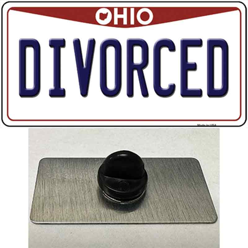 PIN-LP-10103 1.5 x 0.75 in. Divorced Ohio Novelty Rectangle Metal Hat Pin