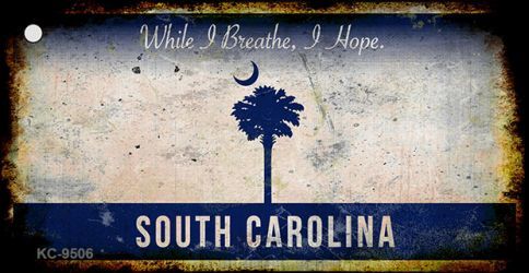 KC-9506 South Carolina Rusty Background Novelty Key Chain