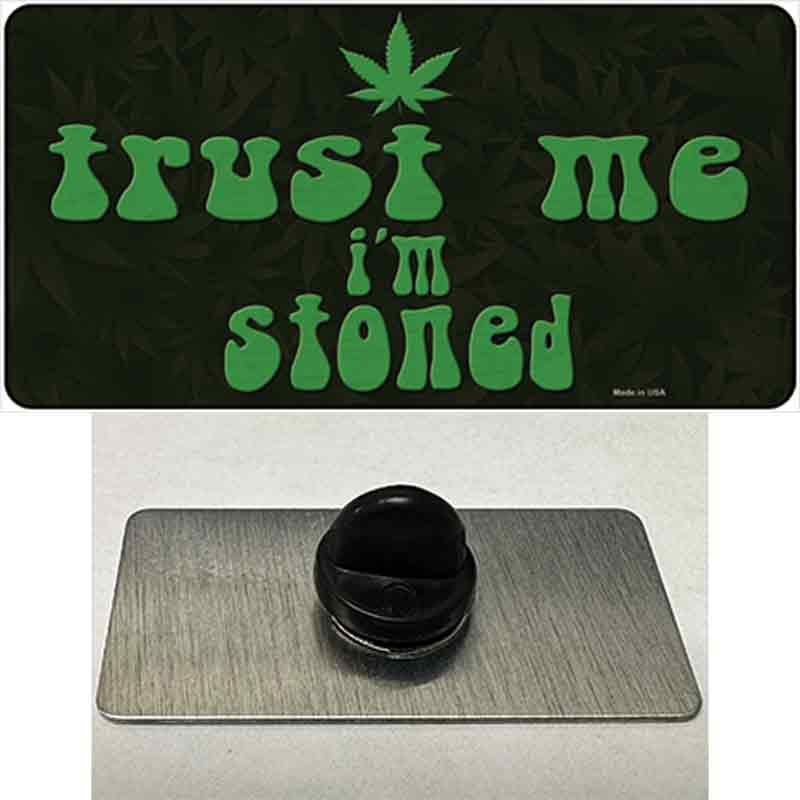 PIN-LP-14043 1.5 x 0.75 in. Trust Me Stoned Novelty Rectangle Metal Hat Pin -  Smart Blonde